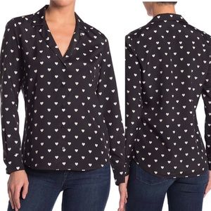 NWT Equipment Adalyn Heart Print Blouse